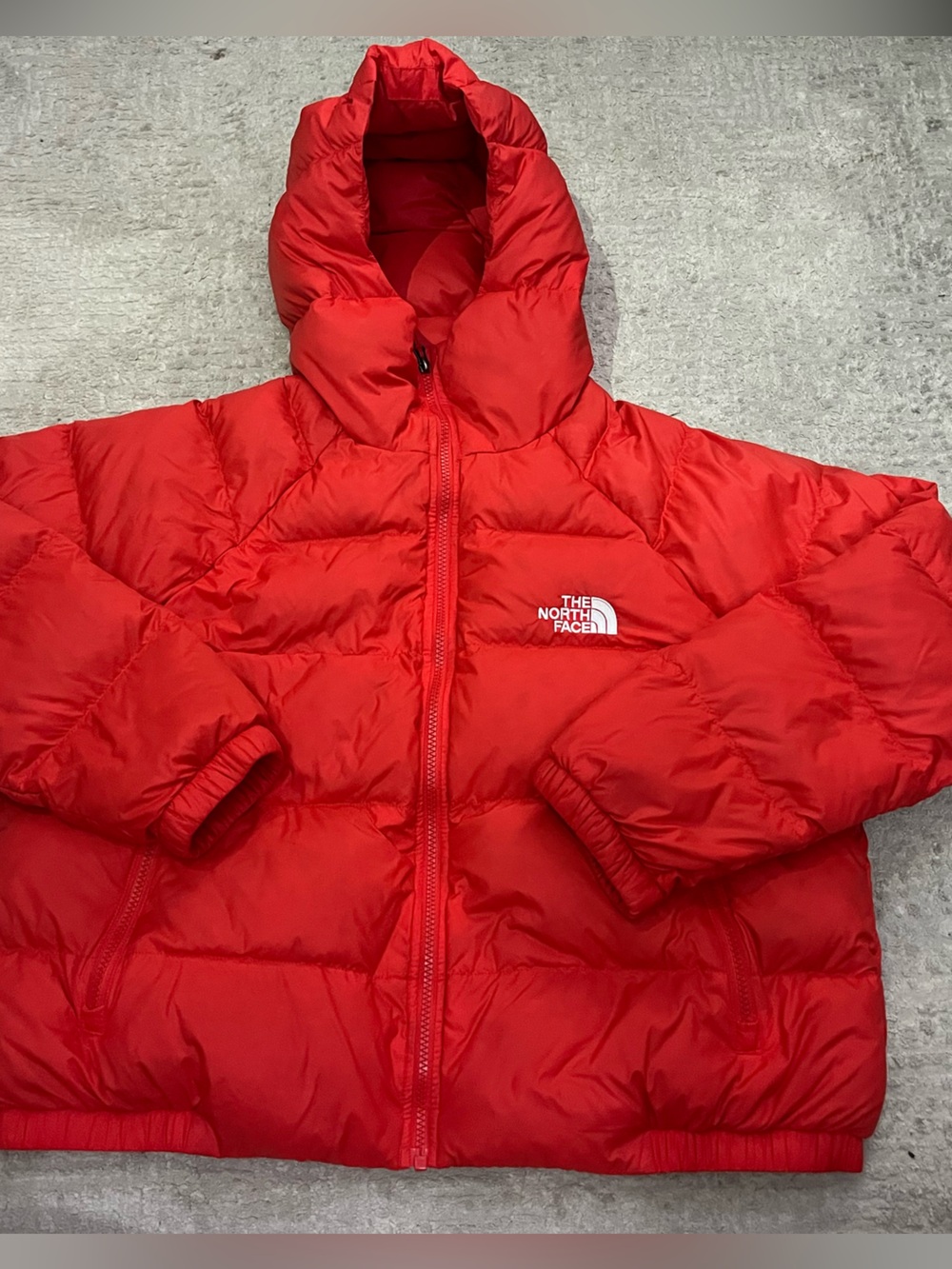North Face 600 Down Fill Cropped Hooded Winter Zip up Coat